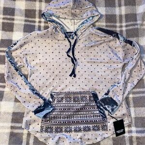 Simply Vera Vera Wang Women’s Patterned Hoodie Gray